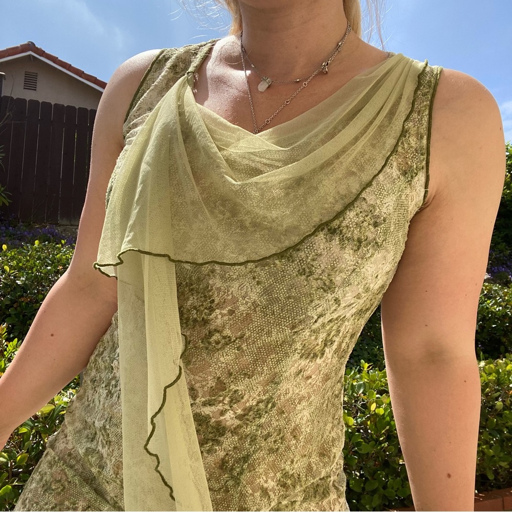 Green Micromesh Dress